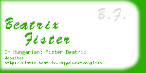 beatrix fister business card